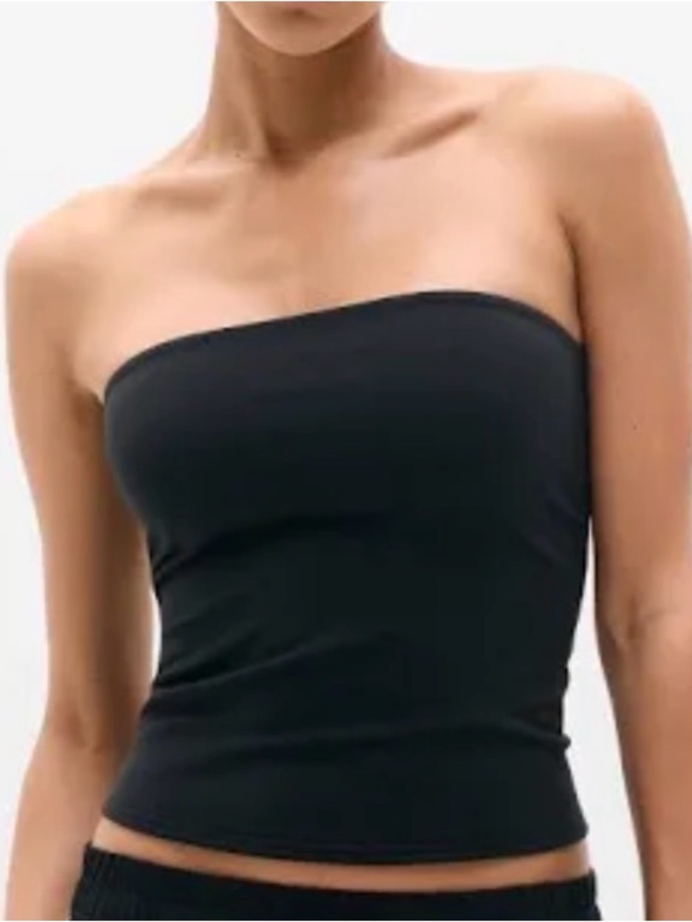 Theory Black Strapless Bandeau Top